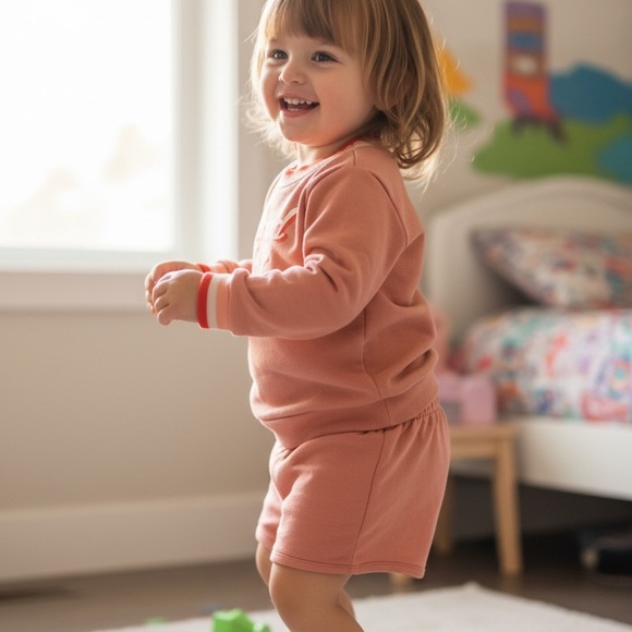 Cat & Jack Orange Kids Matching Set Size 12 Months - Picture 2 of 6